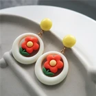 Earrings Earringsearrings Vintage Round White Resin Earrings Sweet Flower Earrings Earrings