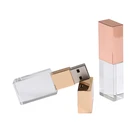 Stick Memory Factory Promotional Custom LOGO Glass Rose Gold Usb Flash Drive/usb Stick Acrylic Without Memory Stick USB
