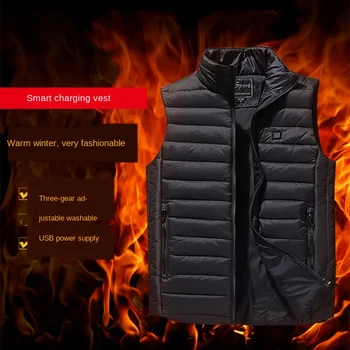 Intelligent constant temperature heating vest USB heating clip winter charging thermal  vest down cotton man