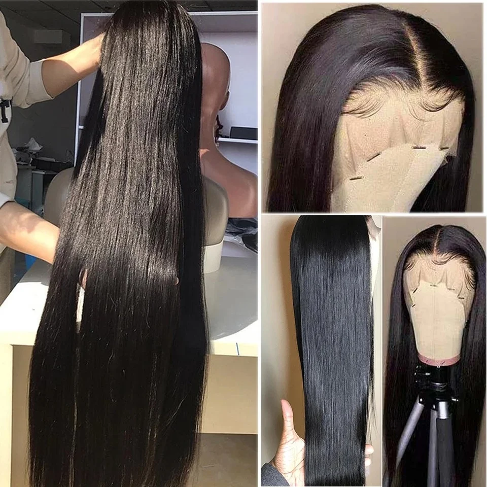 Vendor Hd Transparent Swiss Lace Front Wig Human Hair 360 Lace Frontal Wig Straight Glueless Brazilian 100% Virgin 10a Lace Wigs