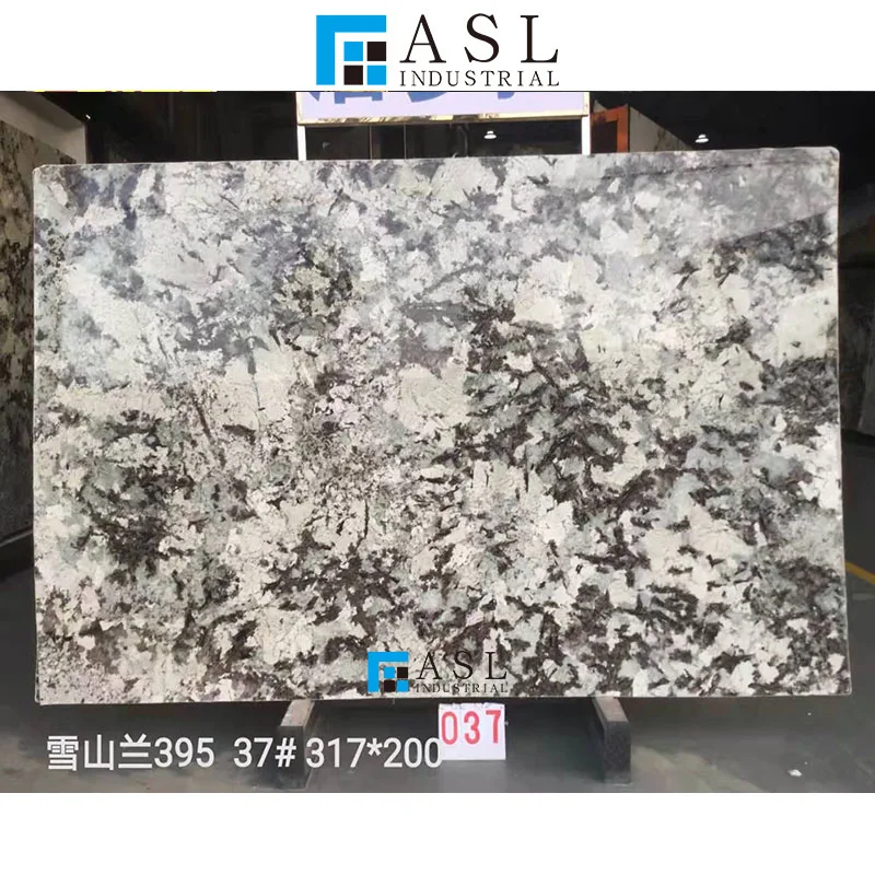 Brazilian stone exquisite white quartzite and ceramic tile wall kitchen countertop project for sale