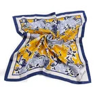 Ladies Scarf Custom Wholesale Luxury Ladies Women Printed Polyester Square Silk Scarf With Logo