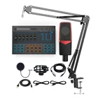 Audio Card Podcast Streaming Live Broadcast Audio Sound Card Set Studio Recording Mic With Mixer