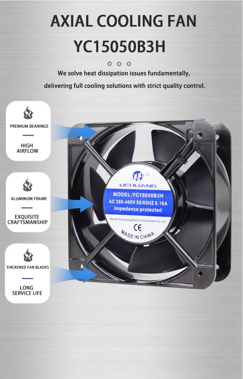 Duct Axial Fan, AC15050, 220V, 150x150x50mm, Plastic - detail 2
