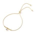 Bracelet Bracelet Women Fashionable Small Beads With Eye Zircon Pendant Stainless Steel Women Gold Adjustable Bracelet