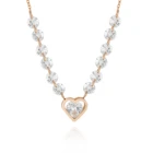 Stainless Steel Pendant Wholesale Stainless Steel Pendant Charm Women Crystal Diamond Heart Shape Necklace
