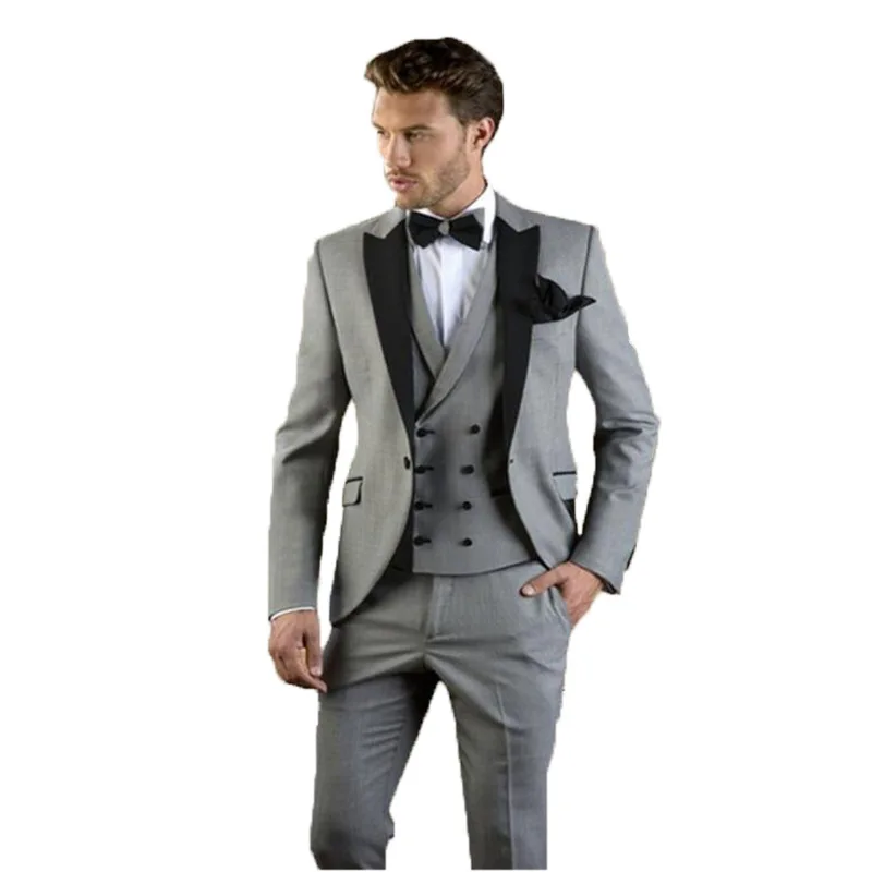 Leisure Business Clothing Groom And Groomsman Wedding Dress 3 Piece Coat Pant Men Tuxedo Suits