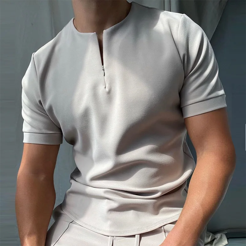 men's zipper polo shirt