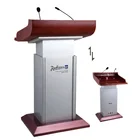 Wooden Adjustable Banquet Speech Rostrum Modern Church Podium Speech Stand Speaker Stand Wooden Rostrum