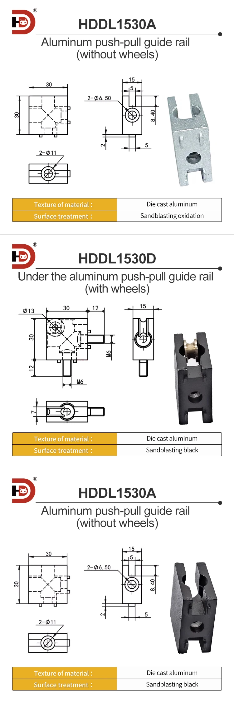 1530 Corner Code Corner Piece Aluminum Profile Slide Rail, Sliding Door Slider with Wheel Guide Rail, Aluminum Alloy details
