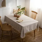 Cotton Table Ins Style Lattice Cotton Linen Tassels Reasonable Price Dining Table Cover Tablecloth