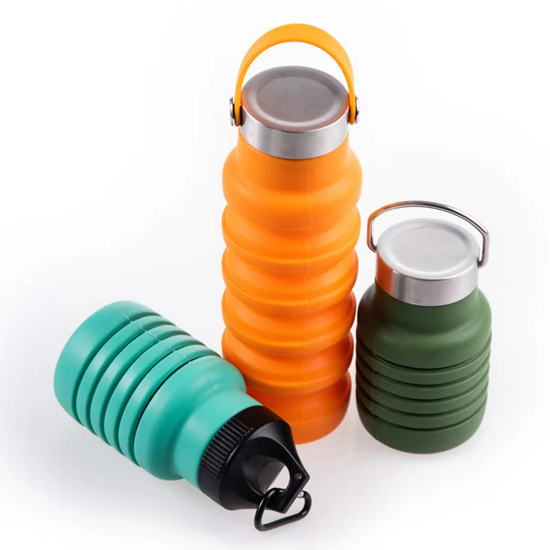 Eco Friendly foldable water bottle silicone silicone water bottle outdoor folding water bottle