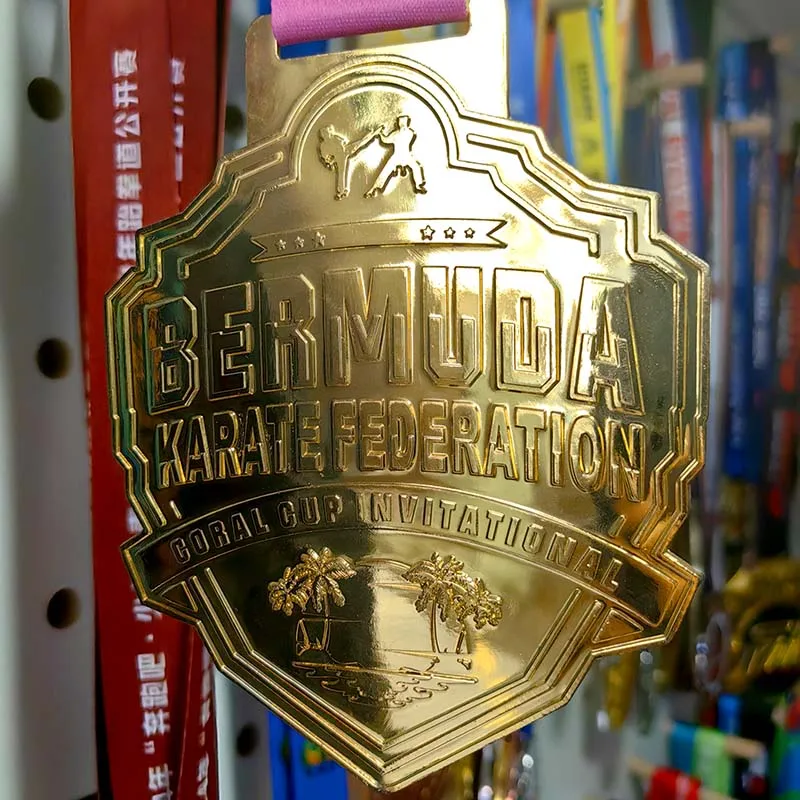 Customized Shiny Gold Karate Jiu Jitsu Taekwondo Medal Event Commemorative Sports Metal Medal supplier