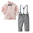 Boys Clothing Kids Boys Fashionable Clothing Suits Young Boys Comfortable Cotton Fabric Shirt And Overalls Suits