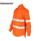 Orange Work Shirts FRDURATEX Frc Clothing Construction Orange Working Garments Cotton Work Shirts