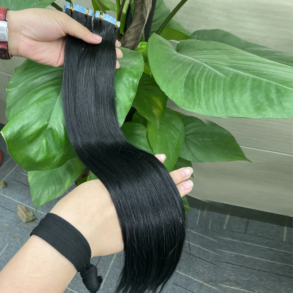 Wholesale Supply Human Skin Weft Virgin Hair Extention Tape Wavy Hair Tape In Hair Extensions