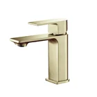 Faucet Brass Fashionable Solid Brass Single Hole Deck Mounted With Matte Brushed Golden Faucet