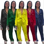 2021 Sexy Long Sleeve Lounge Set Size Pajamas Nighty Pyjamas Women's Sleepwear