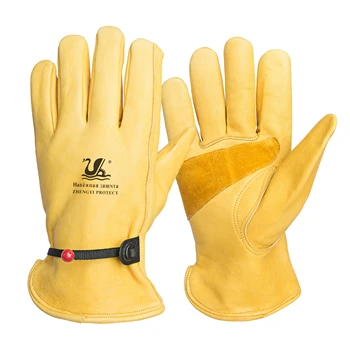 Cow Grain Leather Gardening Gloves Wear Resistant Safety Heavy Duty Industry Mechanic Hand Protection Hand Work Glove