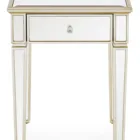 Silver Table Single Drawer Wooden Silver Mirror Side Table For Sofa Table