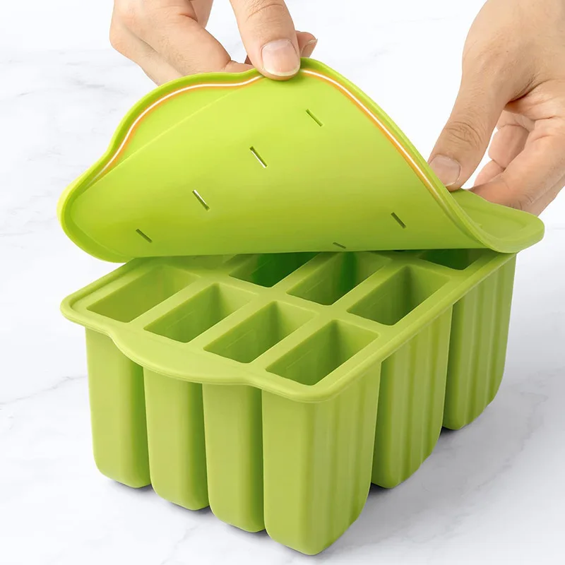 OEM & ODM Silicone Ice Cream Mold with Lid Customized Ice Popsicle Mold Hot Selling Ice Cream Molds Wholesale