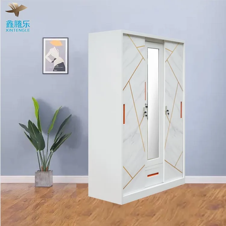 Iron Bedroom Home Style Printing Customized Pictures Cupboard Fancy Steel Showcase Furniture