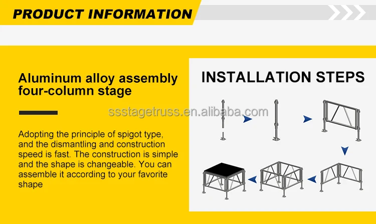 product aluminum  adjustable wedding party mobile assembly stage-5