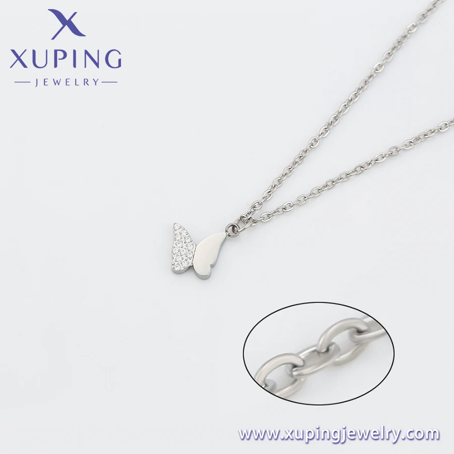 A00873102 xuping Stainless Steel Jewelry necklace fashion elegant simple butterfly necklace for women