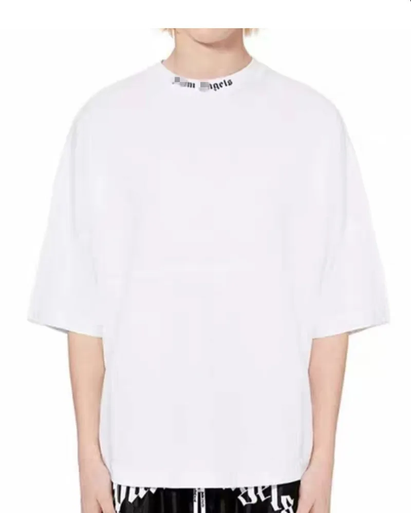 High Quality Fashion Trend Brand Street Style Angel  Short Sleeves Man and Woman Sanskrit Back Logo Loose Couple T-shirt