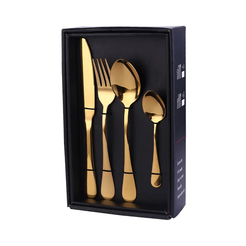 Hot Sale High Quality  Cutlery 16/20pcs Set  304 Stainless Steel Fork Spoon Chopstick Set with Gift Packing
