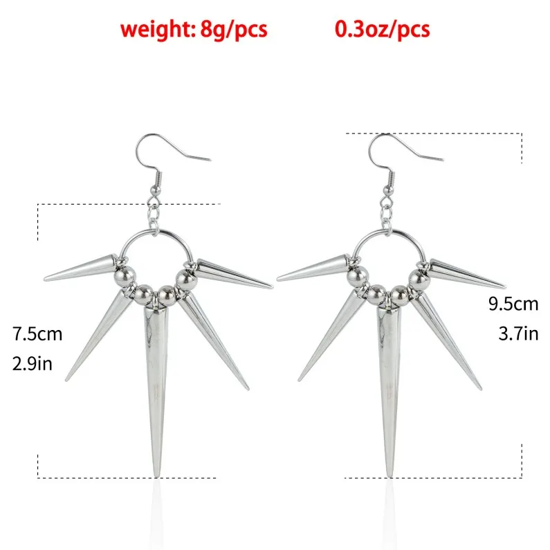 Punk personality earrings trendy and cool Irregular geometric earrings for men and women silver earrings