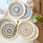 Macrame Handmade Round Macrame Cotton Woven Boho Placemat Wholesale Modern Farmhouse Fringe Placemats For Dining Table