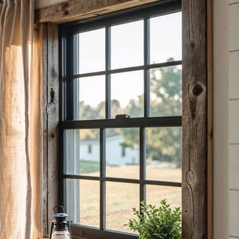 Alufront High Security Impact Vertical Slider Window Double Glazing Aluminum Frame Windows