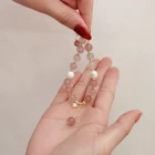 Bangles Hyacinth Sweet Pink Crystal Beaded Bracelets Stone Crystal Rhinestone Moonstone Bangles