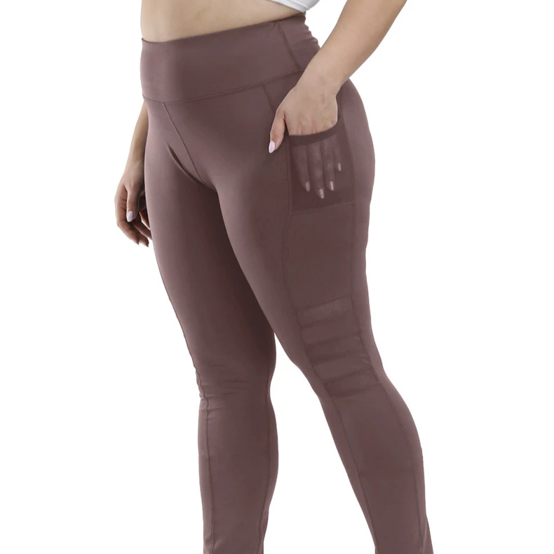Customized Logo Women Plus Size XL 4XL Workout Tights Pocket Yoga Leggings