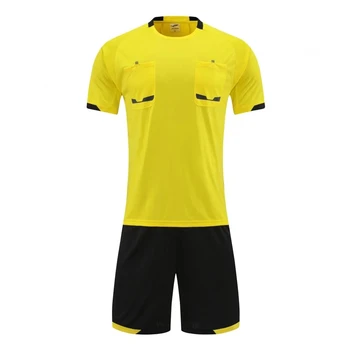 Fashion Judge Shirt with Shorts Referee Soccer Uniforms Men Football Referee Jersey Set Short Sleeve Soccer Referee Uniform