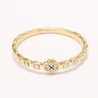 Flower Ring Hot-Selling Zircon Stainless Steel Evening Event Decoration 14K Gold Plated Flower Ring