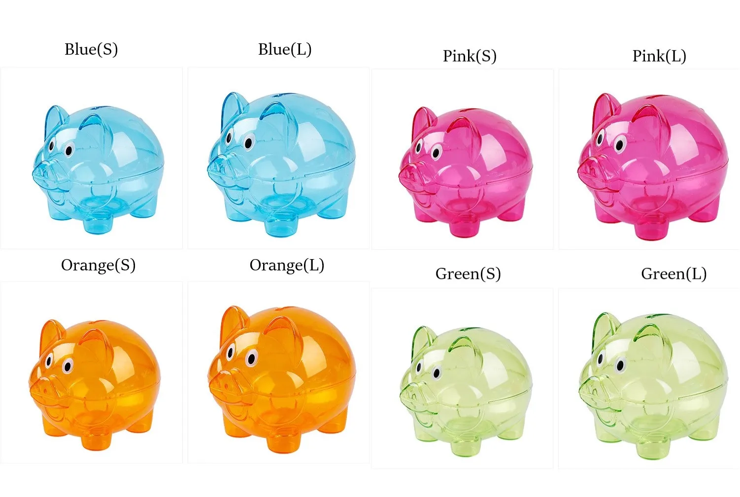 Four Colours  Money Lash Box Transparent PS Coin Bank Roba Monedas Money Box Piggy Bank Pig
