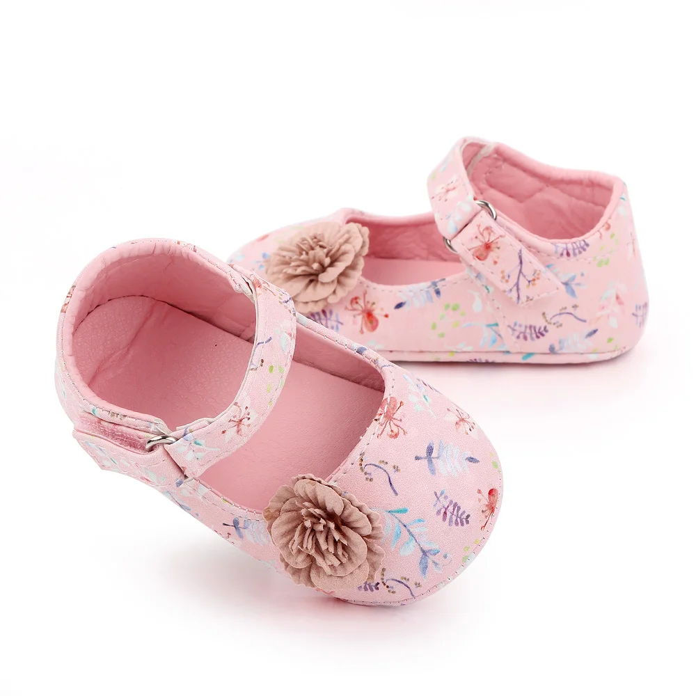 Beautiful Floral Princess Shoes for Newborn Baby 2025 Infant Toddler Breathable Shoes factory