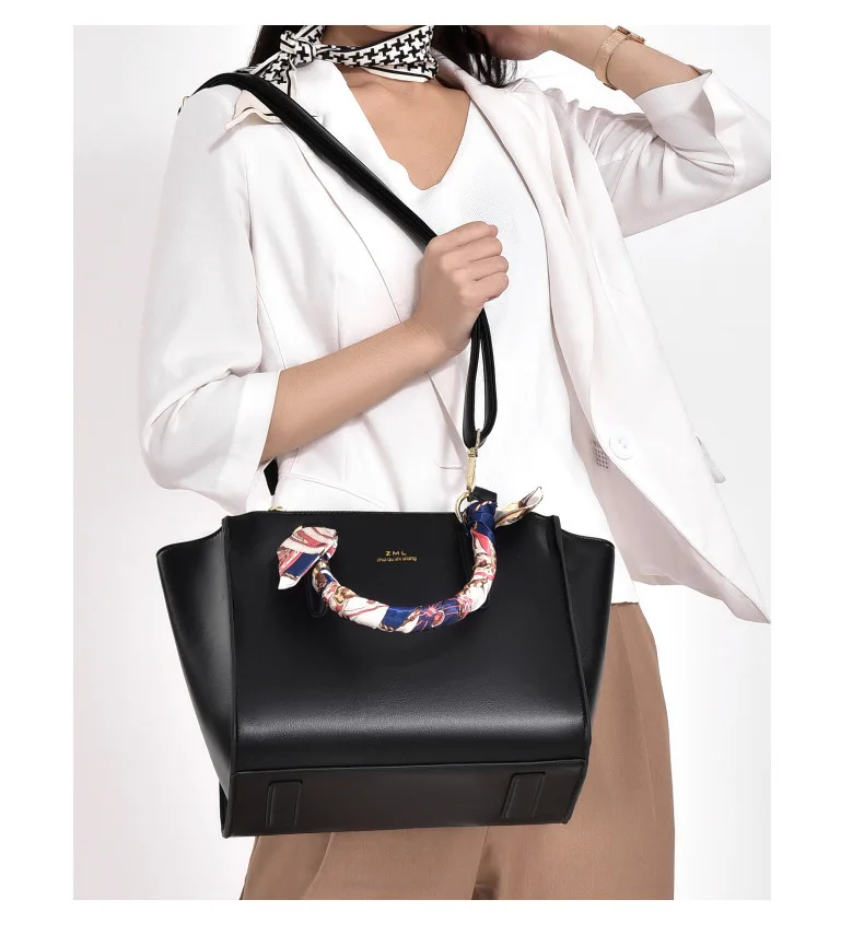 New Fashion Luxury Leather High Quality Handbag Large Capacity Portable Women's Office Shopping Shoulder Bag Messenger Bag