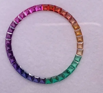 2021 hot sale factory wholesale Rainbow color gradiation natural ruby sapphires gemstone for watch bezel make in China