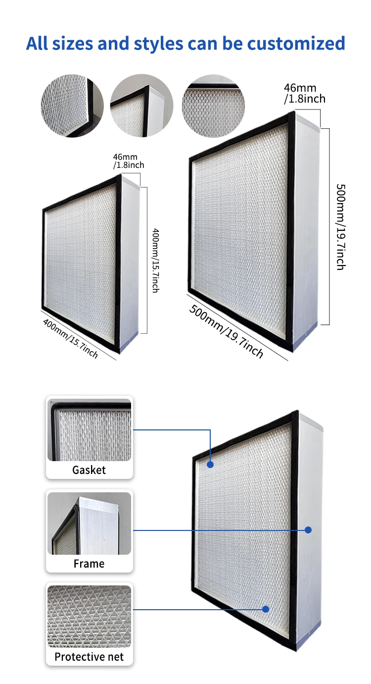 Hepa Filter, 24", X24", H13, H14 - detail 4