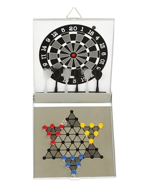 Alu.Magnetic Dart & Tic Tac Toe 2 In 1 Mini Game Set