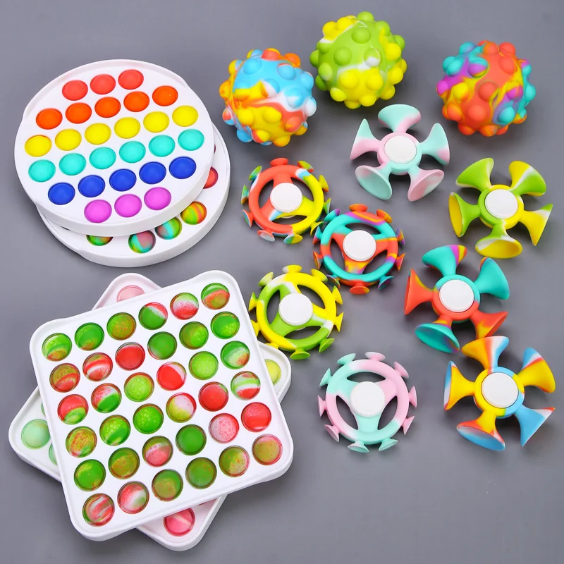 Jumbo Big Size Poppit Rainbow Push It Bubble Fidget Sensory Anti-Stress Kids Toy 