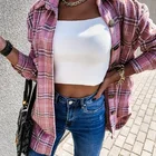 Long Sleeve Shirt 2021 Women Clothing Long Sleeve Button Down Plaid Flannel Blouse Shirt