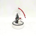 2021 NEW Christmas Decorative Dia9x15cm Christmas Snowman+christmas Tree Glass Bell Jar Lamp