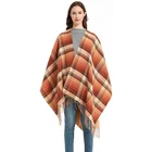 Supplier Shawl 2021 Wholsale Young Ladies Fringe Knitted Poncho Cardigan Cape Pashmina Shawls