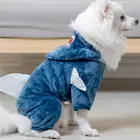 Clothes Dogs Puppies Clothes Cute Fleece Small Puppy Winter Costume Blue Warm Winter Hoodied Small Dog Clothes