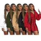 Skirt Dresses Sexy Casual Skirt Zipper Up Hooded Dresses Sexy Bodycon Night Club Mini Dresses