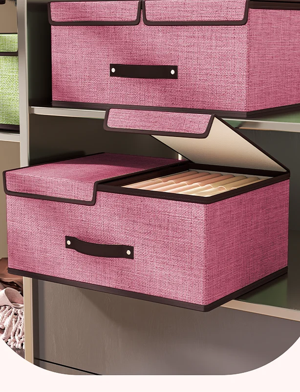 Cotton and Linen Clothes Storage Box,bed Finishing Basket,underwear Storage Box,household Underwear Box factory